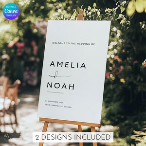 Bearbeitbares Hochzeit Willkommensschild | Moderne Willkommen Schild Vorlage | Hochzeit Zeichen | Druckbares Willkommensschild