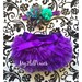 Baby Girl Ruffle Bottom Bloomer & Baby Headband Set - Purple and teal  - Newborn Photo - Infant Bloomer - Diaper Cover - Girl - Baby Gift