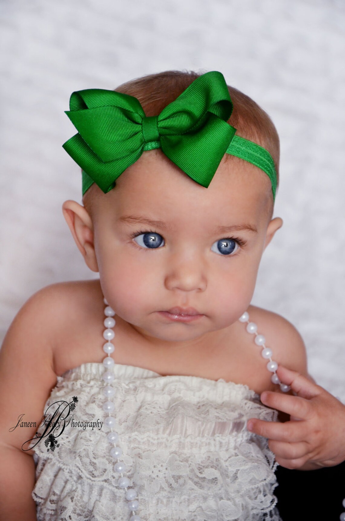 Green Baby Bow and Headband. Green Baby Bow Clip. Green Etsy