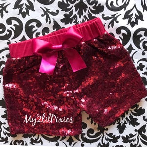 Hot Pink sequins Shorts girl sequins shorts Baby Girls hot pink Sparkle Sequin Shorts birthday girls sequins shorts toddler image 5