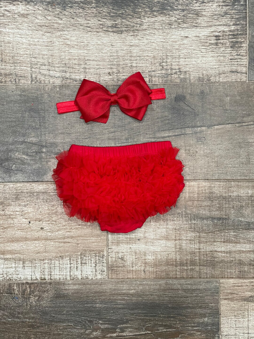 Baby GIRL HEADBAND and BLOOMERS in Red Red Baby Girl Bloomers Newborn