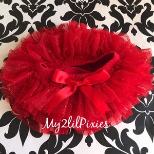 Red Sparkle Tutu ,Red Soft Tutu Bloomer, Tutu Bloomer, Valentines Day tutu , Newborn -Infant - Toddler