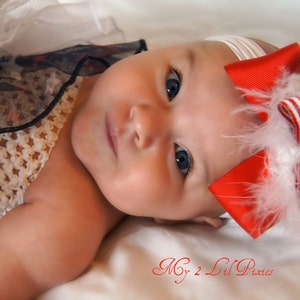 Patriotic Baby Headband 4th Of July Big Boutique Bow Headband Interchangeable Nylon Headband Red White and Blue American Flag image 1