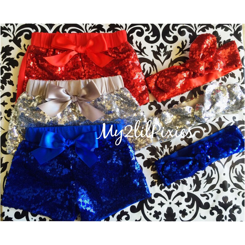Toddler shorts Baby Girl Lavender Sparkle Sequin SHORTS and HEADBAND- Glitter Shorts Birthday Set Sequin shorts girl sequin shorts-
