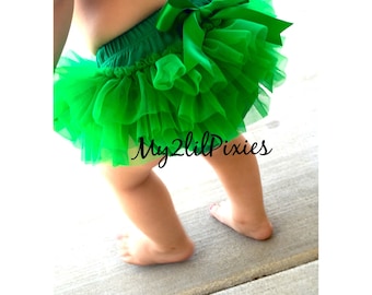 Green Tutu Bloomers- Birthday Tutu - Birthday Tutu- Baby Girl Gift - Ready to ship