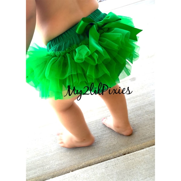 Green Tutu Bloomers- Birthday Tutu - Birthday Tutu- Baby Girl Gift - Ready to ship