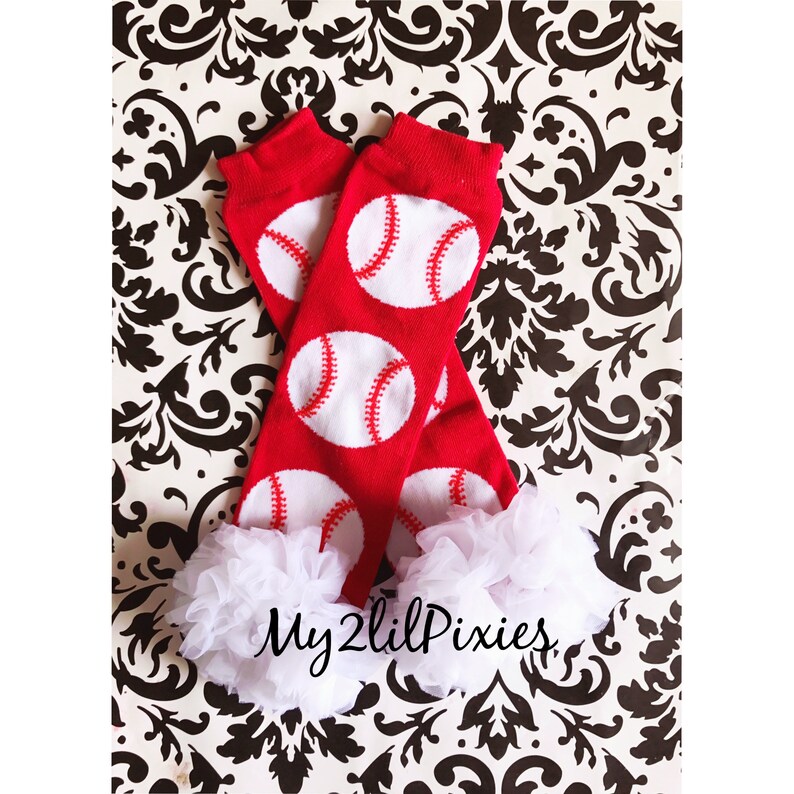 Ruffle Bum Baby Bloomer Red Bloomers Baseball Leg warmers Baby Bloomer and Baby leg warmers Girls Baseball leg warmers