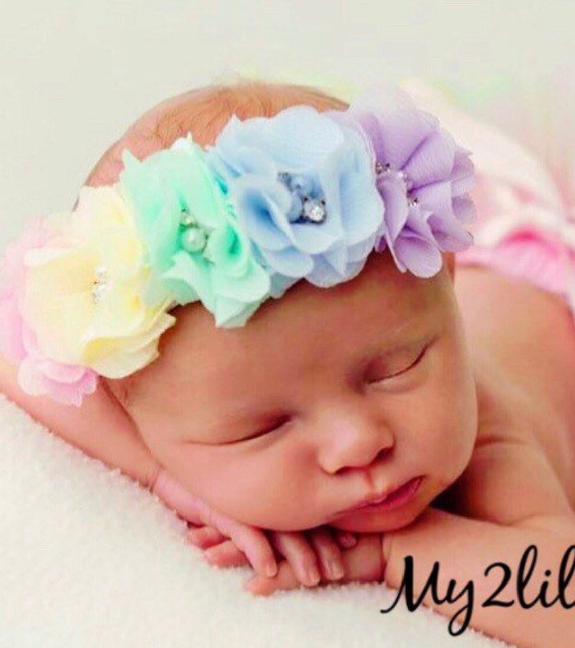 Rainbow Headband Baby Girl Headbands Pastel Rainbow Baby Etsy