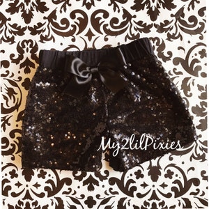sequin black shorts