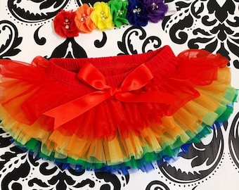 Tutu Bloomer and Headband in Rainbow - Rainbow Baby Girl - Tutu Bloomers - Baby Girl Headbands - Baby Girl Clothes