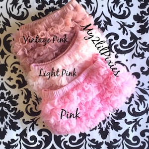 Baby Girl Ruffle Bum Bloomers, Diaper Cover with Ruffles on the Bum, Ruffle Bummies , Newborn , Toddler Girl Bloomer Many Colors image 3