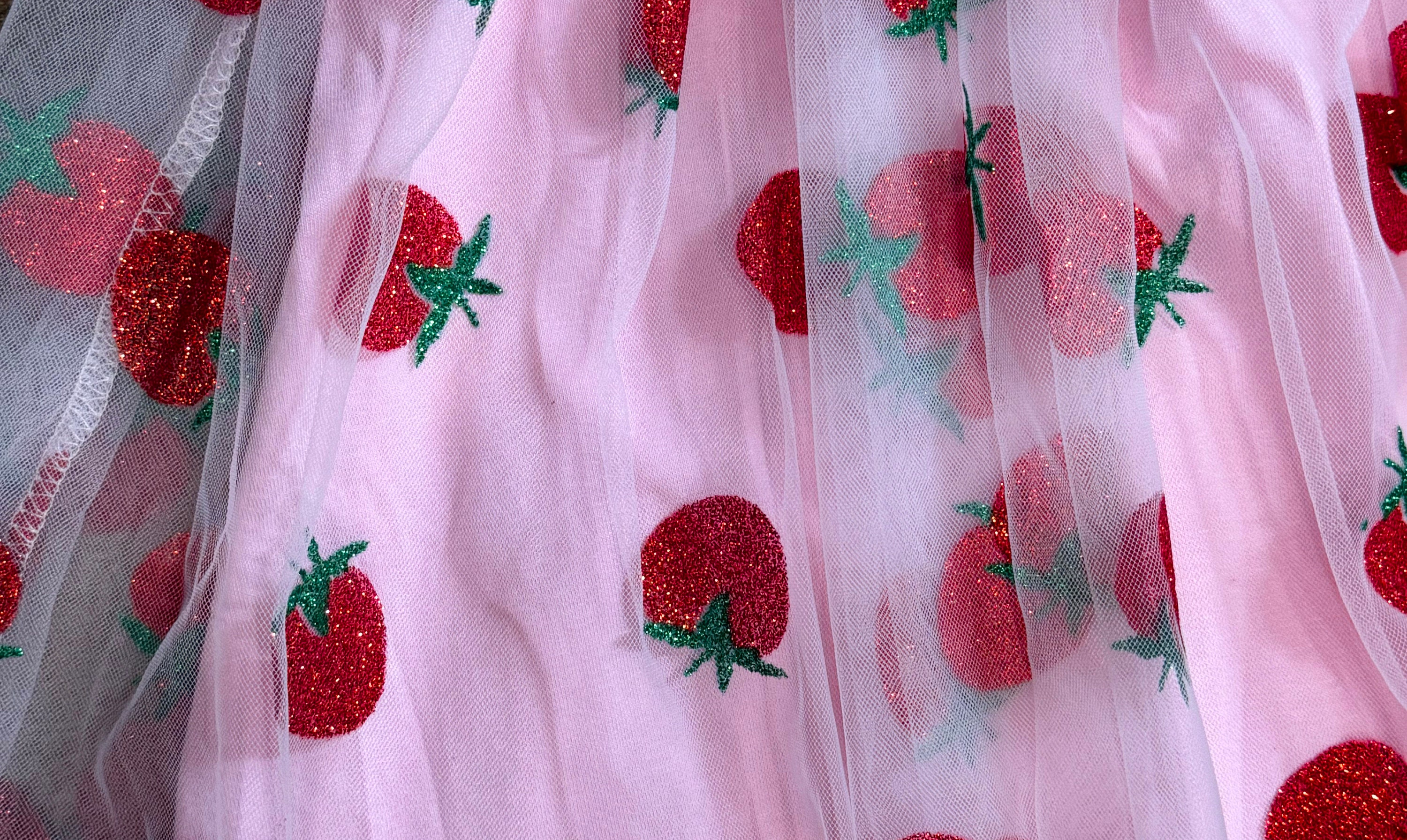 strapless open back dress Sweet As Strawberry Baby Girl Birthday Dress main image 0