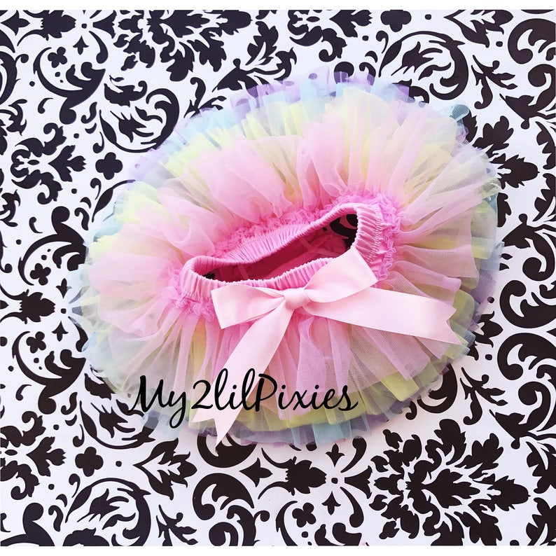 Baby Girl Pastel Rainbow Tutu Bloomer and Headband Baby girl Etsy