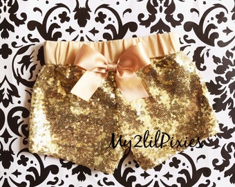 GOLD SEQUINS SHORTS - Baby Girls - Big Girls