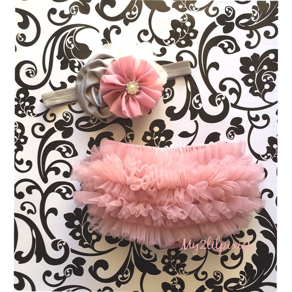 Baby Bloomer and Headband Set Bloomers Diaper cover Ruffle