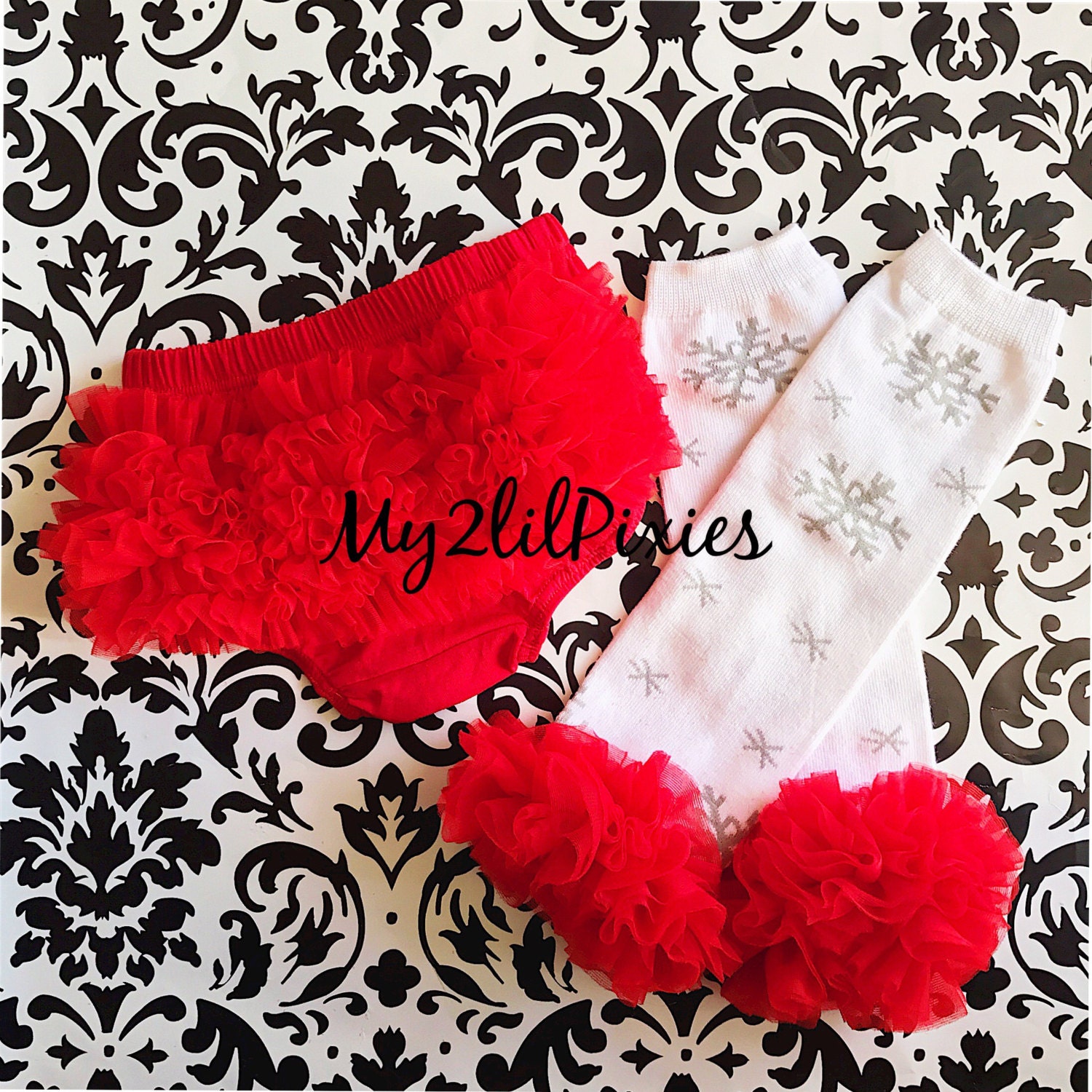 Ready to ship Baby Bloomers and Leg warmers. Snowflake Etsy