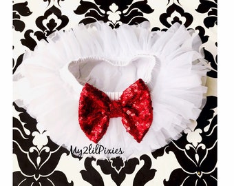 Tutu Bloomer with Sequin bow - First Tutu - Valentines Day Tutu - Cake Smash Tutu - Birthday Tutu