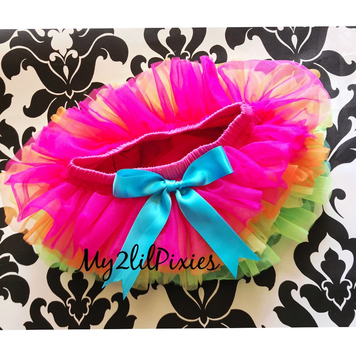 RAINBOW TUTU bloomers ruffles all around Chiffon Baby tutu | Etsy