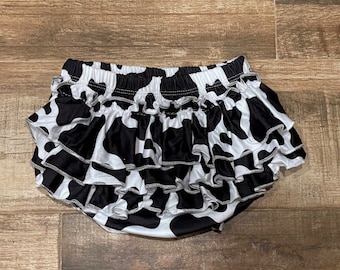 Cow Ruffle Bum Bloomer - Cow bloomers - Birthday Bloomer - Cow Diaper Cover - Ruffle Diaper Cover