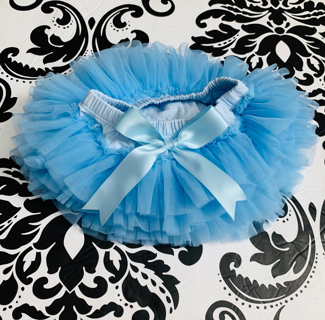 LIGHT BLUE TUTU Bloomers, Chiffon Ruffle Tutu Bloomer Diaper Cover ...