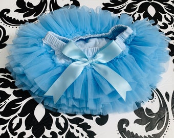 LIGHT BLUE TUTU Bloomers, Chiffon Ruffle tutu Bloomer - diaper cover -  Birthday Tutu