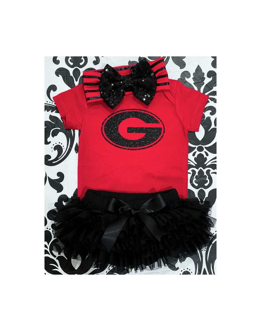 Bull Dogs Baby Girl Set Dawgs Football Baby Girl Bull