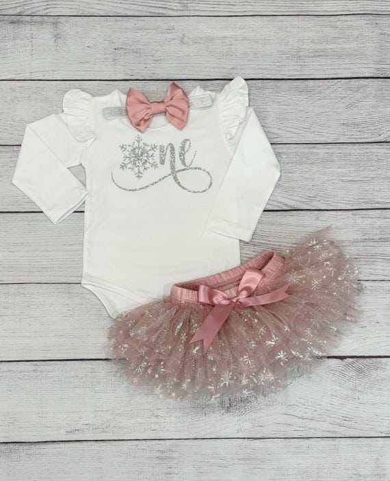 Winter Onederland Long Sleeve 1st Birthday Outfit Winter Onederland Birthday Baby Girl First Birthday Outfit Winter Baby Girl  Velvet Lace Gauze Dress Girl