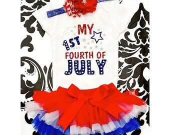 Baby Girl 4th of July Outfit - My First Forth of July