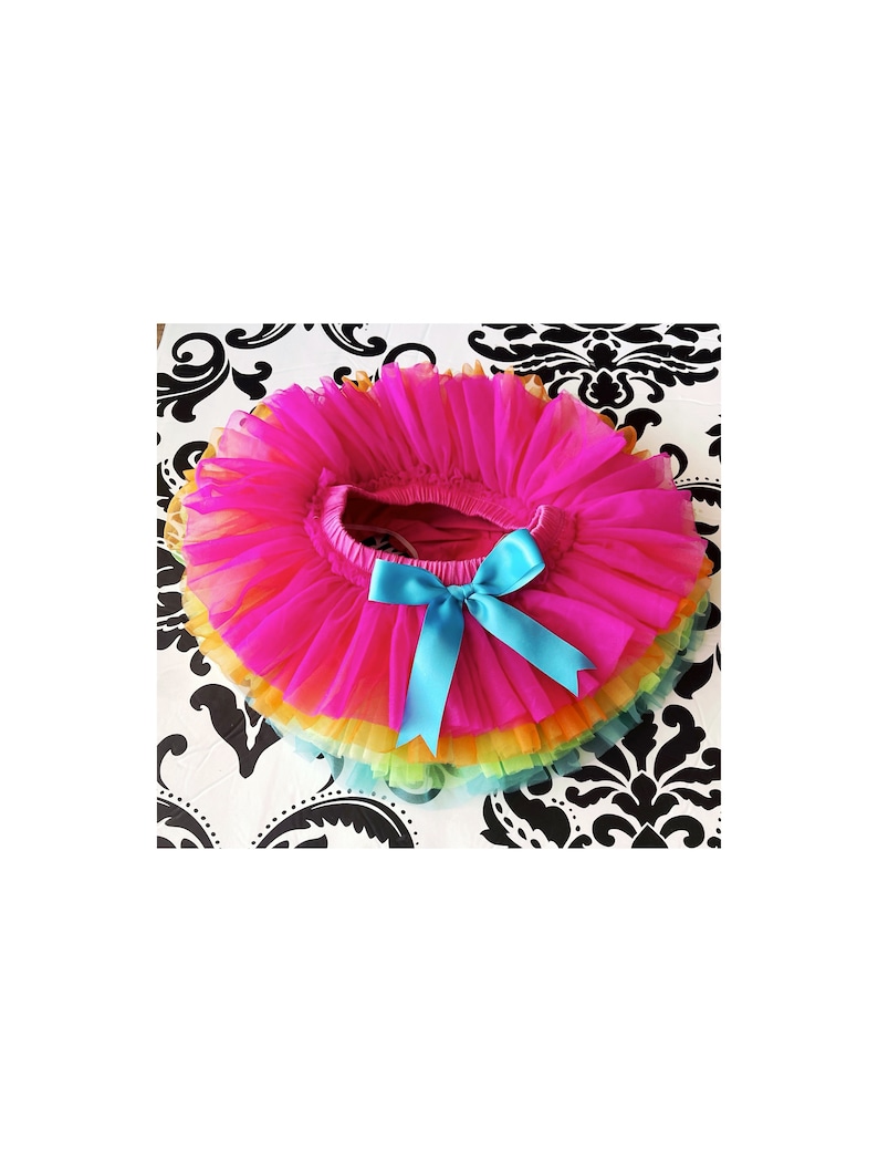 RAINBOW TUTU bloomers ruffles all around Chiffon Baby tutu | Etsy