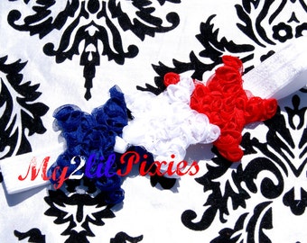 PATRIOTIC Headband, Baby Girl Headband,  USA Headbands,  4th of July Headband, Stars Headband, Red, White and Blue- On sale Headbands