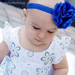 Royal Blue headband, Baby girl headbands, Blue Headband, Flower headband, Baby bow, Baby bow band, baby bows, Headband, satin headband