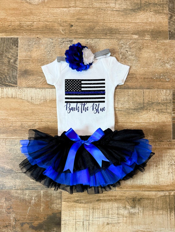 blue lives matter dress Buy Thin Line a Baby Girl Outfit , Law Enforcement Gift, Baby Girl Back the Blue Outfit, Blue - Baby Girl Gift Police Officer Online in India high waist belt Gina Tricot strappy mesh Colour:Royal blue it’s finished with a