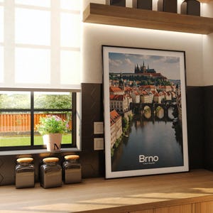 Impresión de Brno - Póster de Brno - Foto real - Impresión de la ciudad de la República Checa - Arte mural de Brno - Decoración mural de la República Checa - Arte mural de la ciudad de Europa