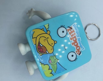 Hasbro Hungry Hungry Hippos Gaming To Go Pocket Game Keychain Backpack Zipper Purse Chain 3" Tall Repurposed Toys Figural Figure