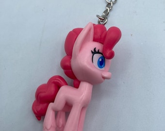 My Little Pony MLP Pinkie Pie Pink Character Keychain Backpack Zipper Purse Chain 3" Tall Repurposed Toys Figural Figure