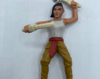 Raya and The Last Dragon Disney Pixar Namaari Character Keychain Backpack Zipper Purse Chain 4" Tall Repurposed Toys Figural Figure