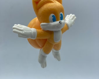 Sega Sonic the Hedgehog Tails Spinning Tail Character Keychain Backpack Zipper Purse Chain 2" Tall Repurposed Toys Figural Figure