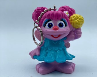 Sesame Street Abby Cadabby Girl Pink Muppet Keychain Backpack Zipper Purse Chain 2.5" Tall Repurposed Toys Figural Figure