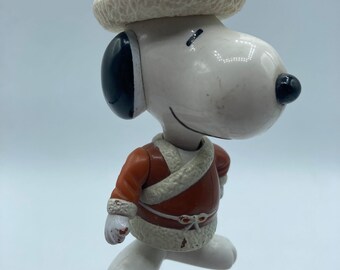 Snoopy the Dog Peanuts Cartoon Blue Winter Attire Keychain Backpack Zipper Purse Chain 3.5" Tall Repurposed Toys Figural Figure