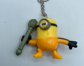 Dreamworks Minion Minions Despicable Me Keychain Backpack Zipper Purse Chain 2" Tall Repurposed Toys Figural Figure