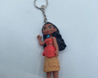 Disney Moana Character Keychain Backpack Zipper Purse Chain 3" Tall Repurposed Toys Figural Figure
