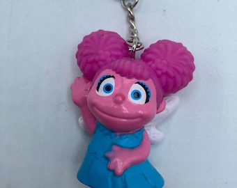 Sesame Street Abby Cadabby Girl Pink Muppet Keychain Backpack Zipper Purse Chain 2" Tall Repurposed Toys Figural Figure