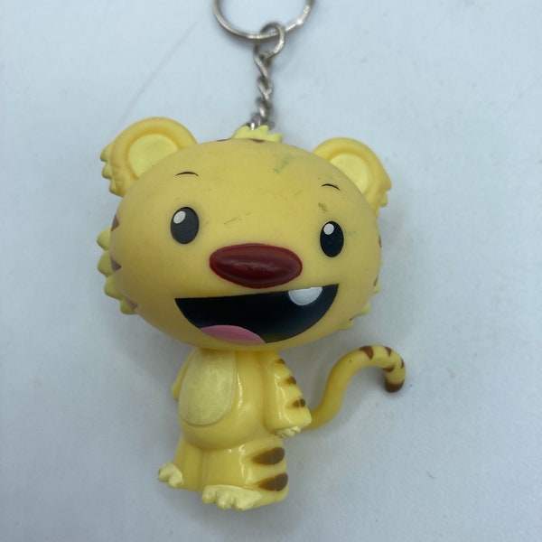 Ni Hao Kai-Lan Yellow Tiger Rintoo Keychain Backpack Zipper Purse Chain Repurposed Toys Figural Figure 2" Tall Head Turns