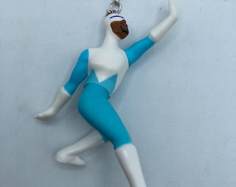 Disney Pixar The Incredibles Frozone Fro-Zone Keychain Backpack Zipper Purse Chain 4" Tall Repurposed Toys Figural Figure