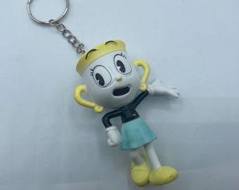 Cuphead Ms. Chalice Tall Large 3.5" Tall Character Keychain Backpack Zipper Purse Chain Repurposed Toys Figural Figure