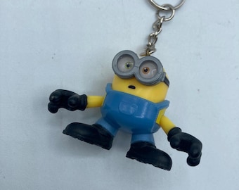 Dreamworks Minion Minions Black Gloves Shoes Keychain Backpack Zipper Purse Chain 1.5" Tall Repurposed Toys Figural Figure