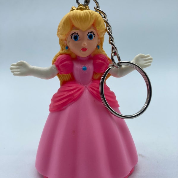 Nintendo Princess Peach Character Keychain Backpack Zipper Purse Chain 3" Tall Repurposed Toys Figural Figure