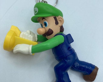 Nintendo Luigi Mario Brothers Bros Keychain Backpack Zipper Purse Chain Repurposed Toys Figural Figure 3" Tall Legs Turn