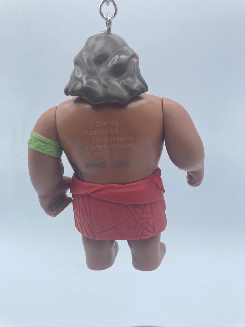 Disney Moana Moana's Dad Padre Llavero Mochila Cremallera Monedero Cadena 3.5 "Alto Juguetes Reutilizados Figura Figural imagen 2