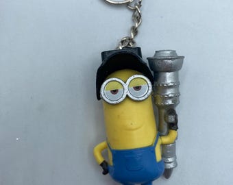 Dreamworks Minion Minions Bazooka Gun Blaster Keychain Backpack Zipper Purse Chain 2" Tall Repurposed Toys Figural Figure